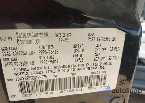 2006 Jeep Liberty Renegade z USA, uszkodzony, nr VIN 1J4GK38K66W189379